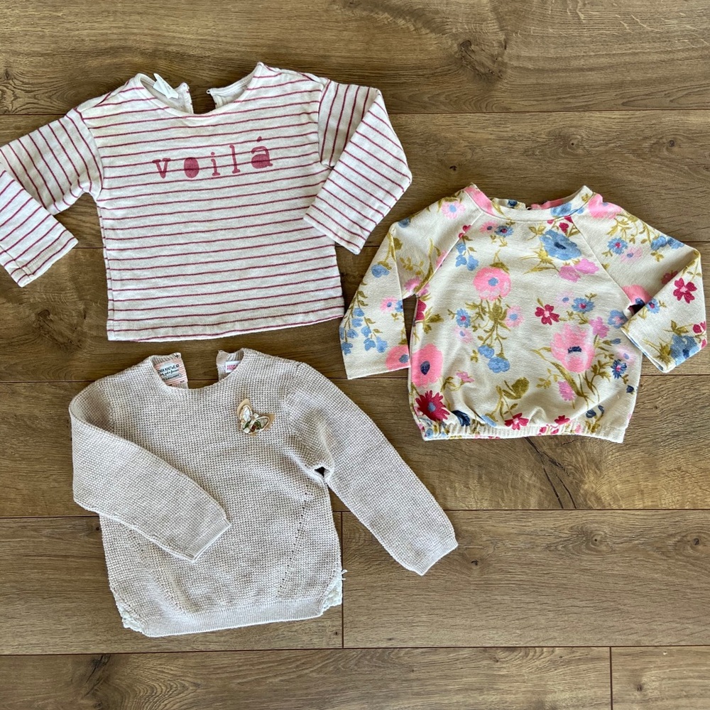 3 used lightweight sweaters, Zara & target
